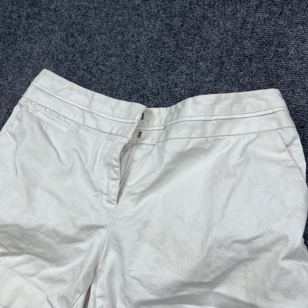 Express Chino Stretch Cuffed White Shorts